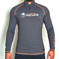 Camiseta Confort Grafite Vida de Pescador proteção solar Camiseta Confort Grafite Vida de Pescador proteção solar