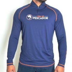 Camiseta Confort Azul Vida de Pescador proteção solar Camiseta Confort Azul Vida de Pescador proteção solar