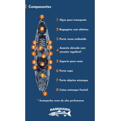 Caiaque para Pesca Barracuda Pro Fish - Lontras